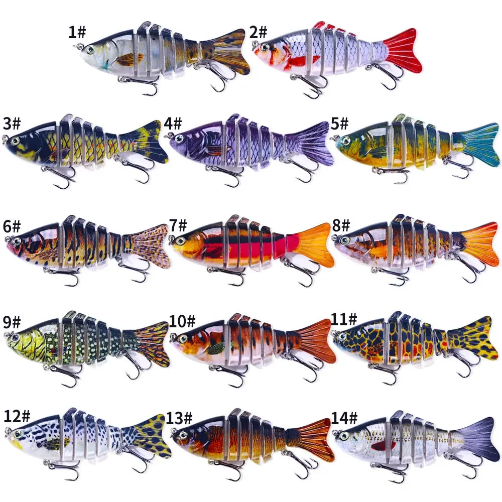 1pc 10cm 15g 7-segement Swimbait Pike Wobblers Crankbait Fishing Lure Multi Jointed Hard Bait Musky Sinking Isca Artificia - imagen 5