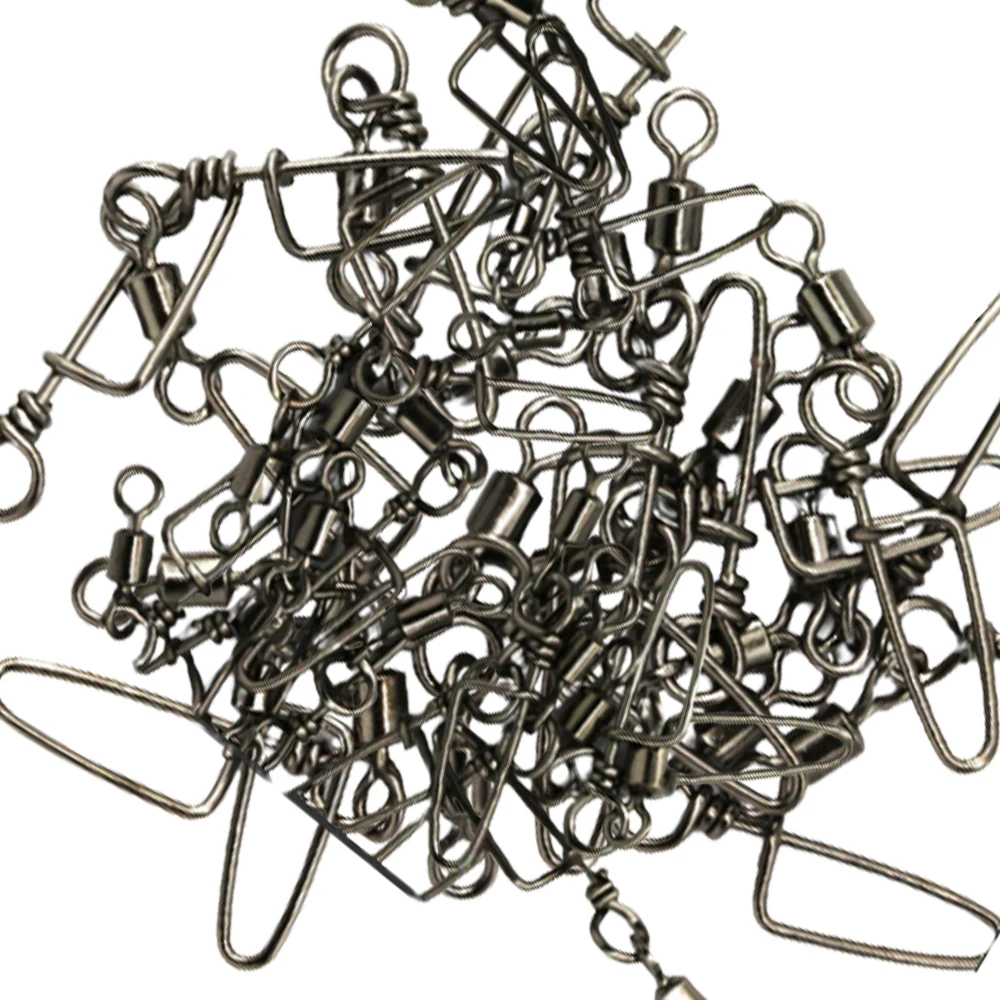 20 piezas/conector de pesca pivote de pesca giratorio, accesorios de pesca con broche negro - imagen 4