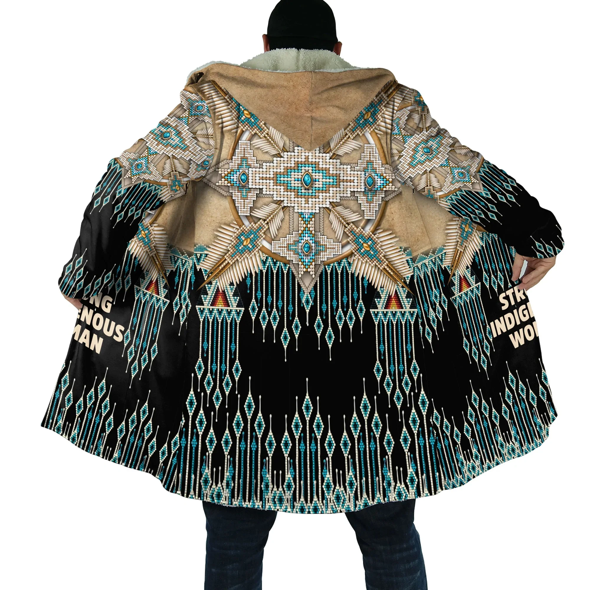 Sudadera con capucha estampado 3D lobo-águila unisex invernal - imagen 3