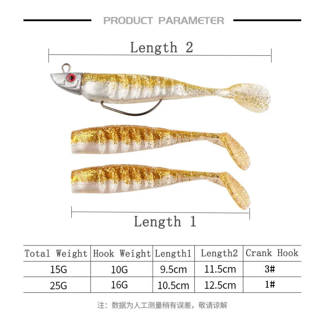 Jig Head de plomo para swimbait – Anzuelo lubina con vinilo - imagen 3
