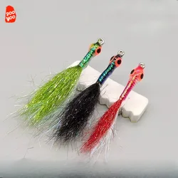 Señuelos de Pesca de 5 piezas, cebo biónico de ojo grande, múltiples colores, gancho de alambre duradero, Mosca, trucha, lubina, suministros de pesca, accesorios