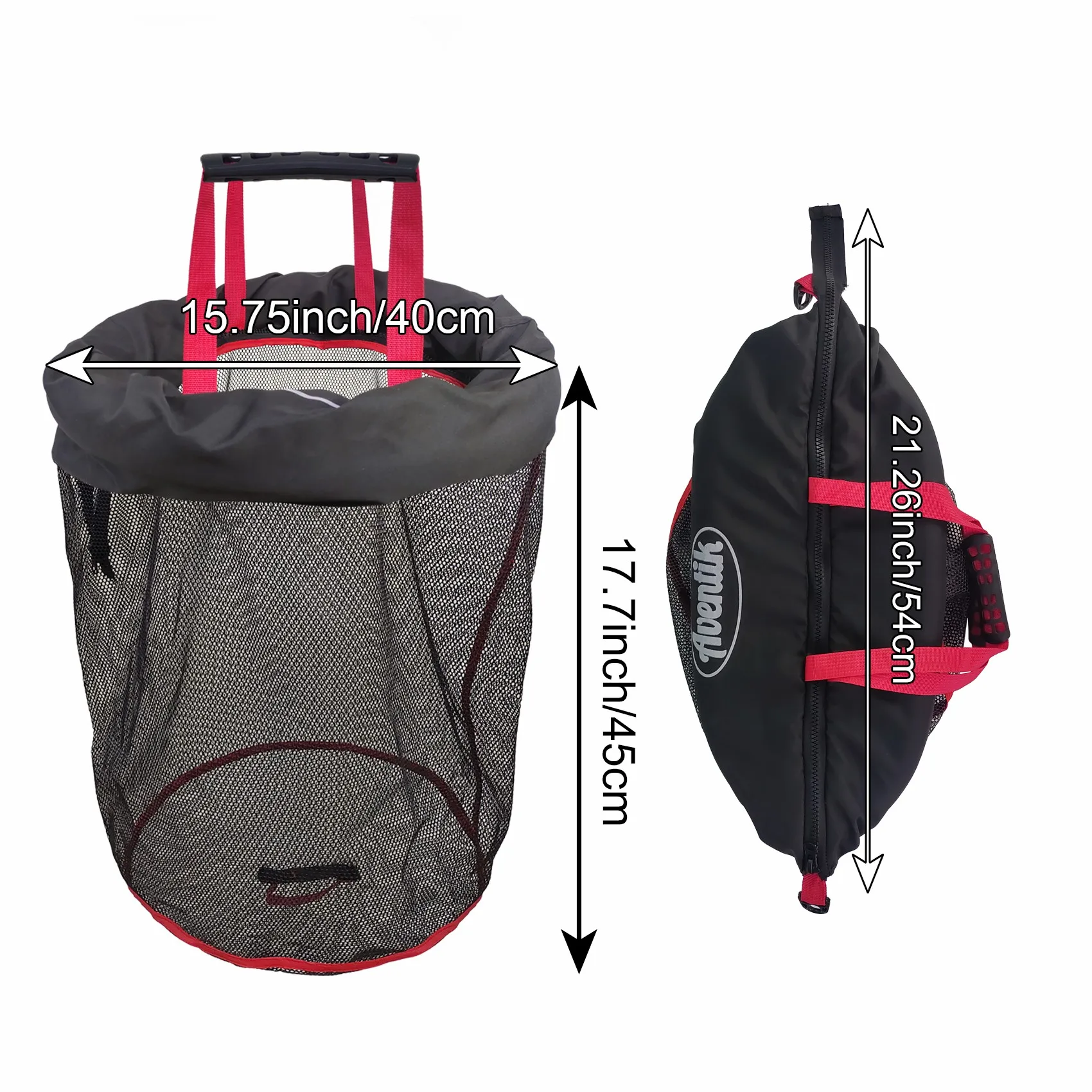 Aventik Cesta flotante para peces Bolsa de pozo vivo con malla de goma reforzada, red de pesca plegable para barcos, kayaks y canoas