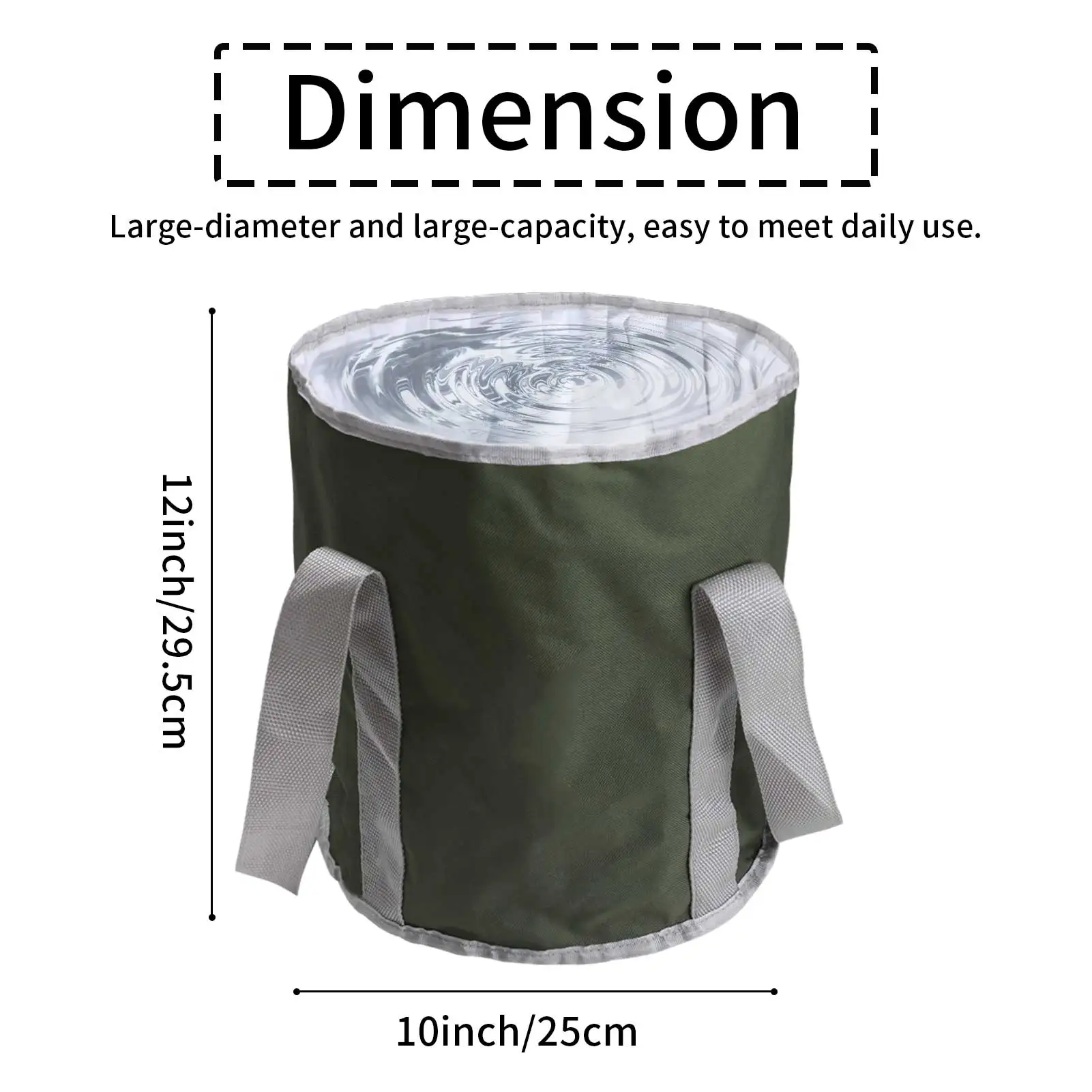 Cubo plegable de 29CM, lavabo portátil multifuncional, contenedor de agua, aparejos de pesca, cubo para acampar y hacer senderismo - imagen 4