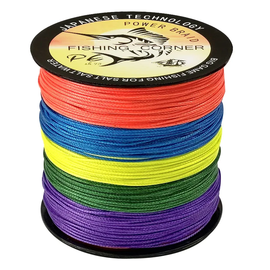 16 hebras 100M 300M hilo de pescar de PE trenzado con núcleo 16X + 4X cable de fregadero extremo multifilamento Multicolor japonés 70LB-280LB - imagen 5