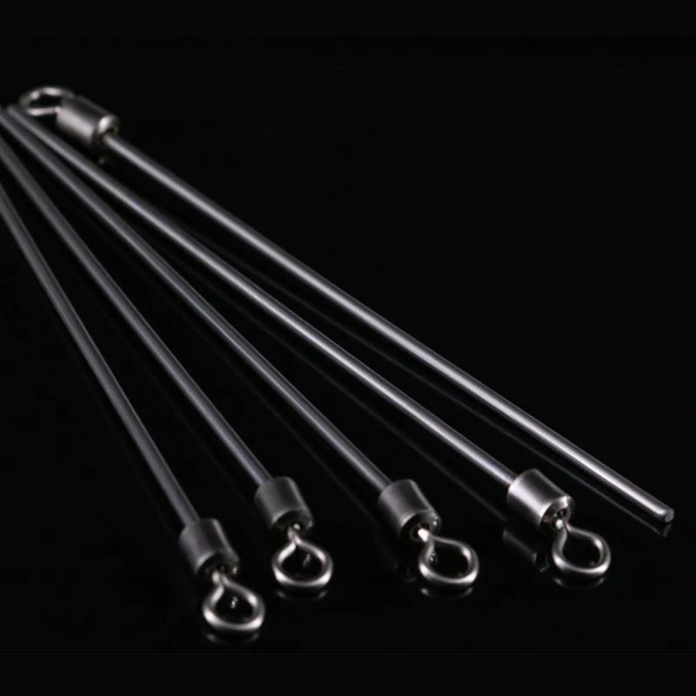 20 piezas de alambre de acero, poste largo, giratorios de pesca, rodamiento de bolas, anillos sólidos giratorios para accesorios de pesca de carpa - imagen 5