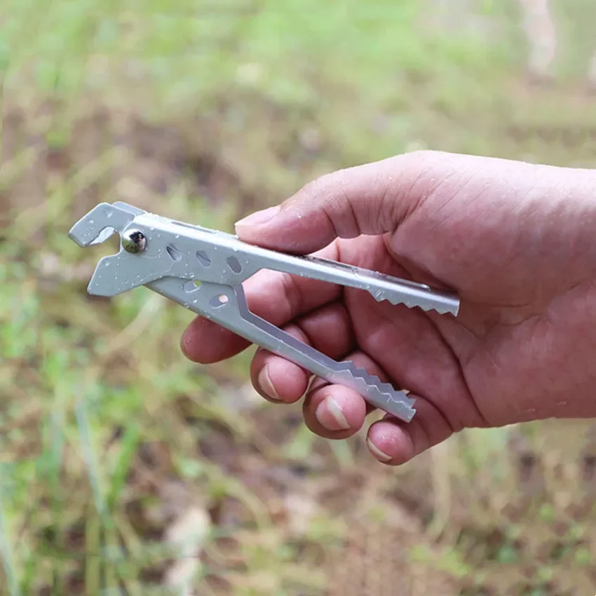 Olla antiescaldaduras para exteriores, sartén, tazón, pinza, senderismo, cocina, Picnic, barbacoa, utensilios de cocina, Camping, mango anticaliente, herramienta de abrazadera de Clip - imagen 5