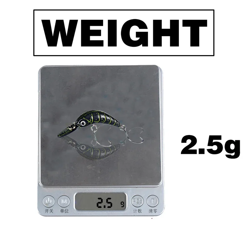 Mini Señuelos de Pesca de pececillos, cebo duro de plástico Artificial flotante, Crankbait, Jerkbait, aparejos de lubina, 5cm, 2,5g, 1 piezas, nuevo - imagen 3
