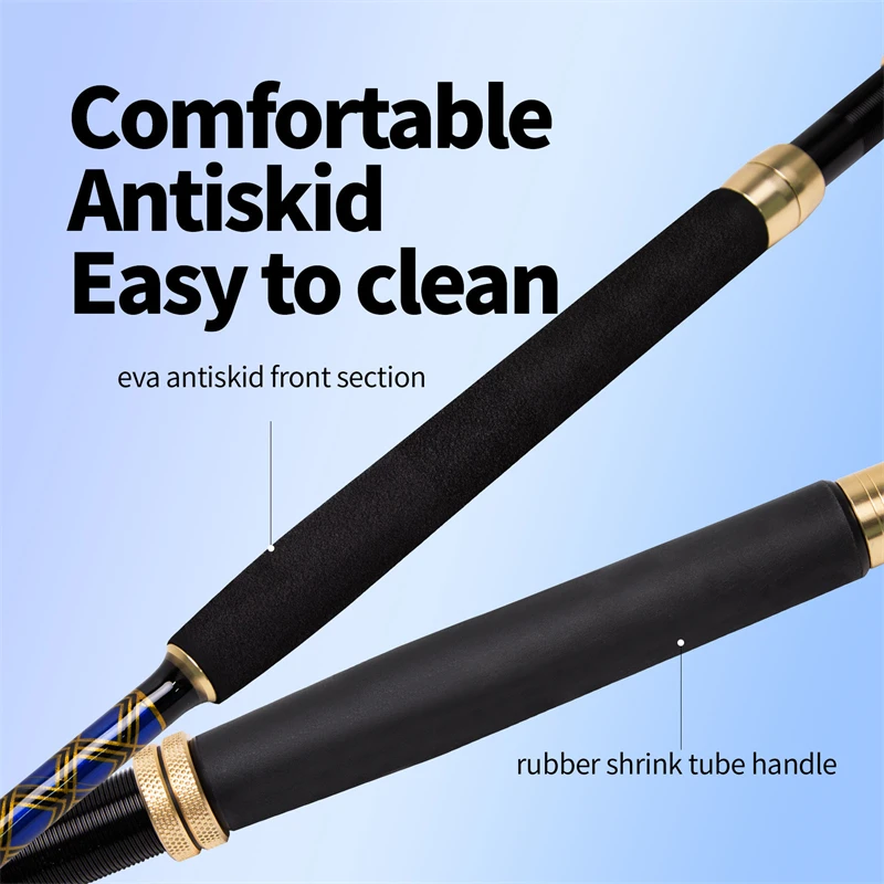 Caña de pescar de aguas profundas Big Game, tope de nailon, guía de 5 + 1 rodillos, cañas de pescar de atún, aparejos de postes, 30, 50, 80, 130 libras - imagen 5