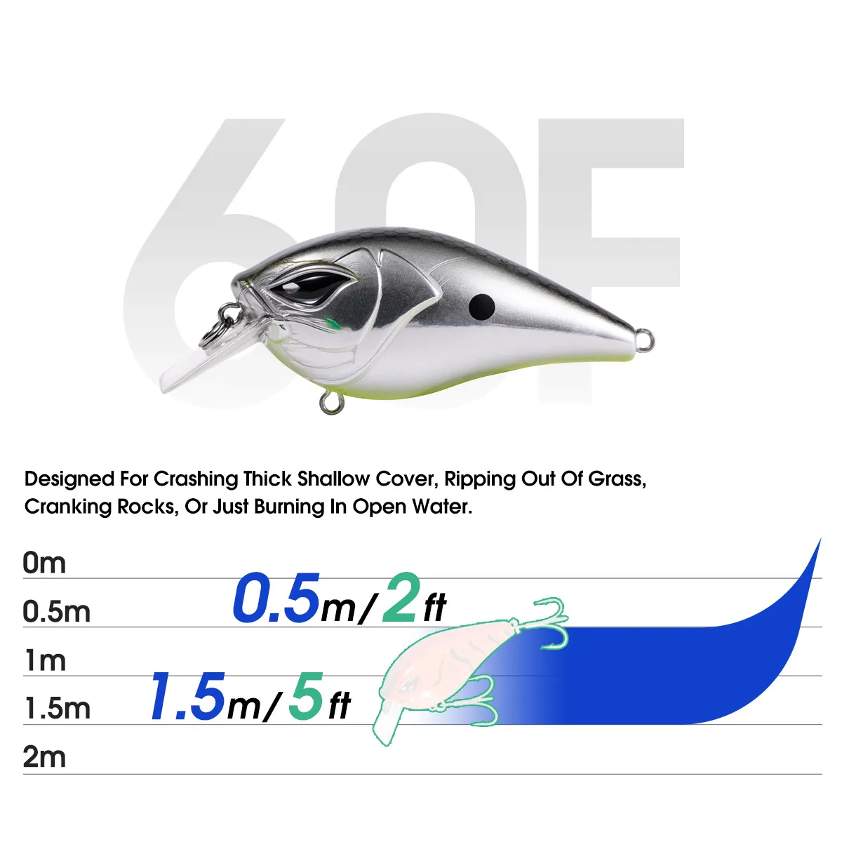 NOEBY 60mm 12g poco profundo Squarebill Crankbaits Minnow señuelo de pesca flotante Wobbler cebo duro Artificial para señuelo de pesca de lubina - imagen 4