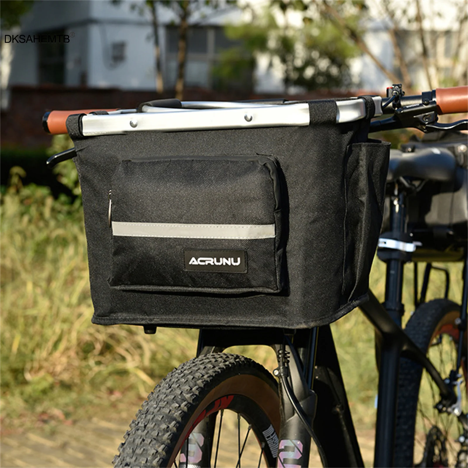 Cesta portátil para bicicleta, cesta de almacenamiento frontal plegable para bicicleta eléctrica, caja organizadora impermeable para acampar y ciclismo al aire libre - imagen 5