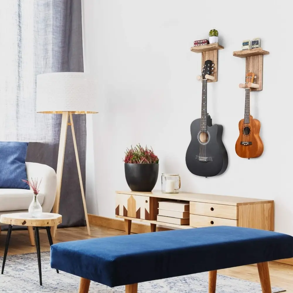 Colgador de pared para guitarra resistente, colgador de madera para guitarra montado en la pared, decoración para habitación, soportes de pared para guitarra a prueba de arañazos, 1 ud. - imagen 2