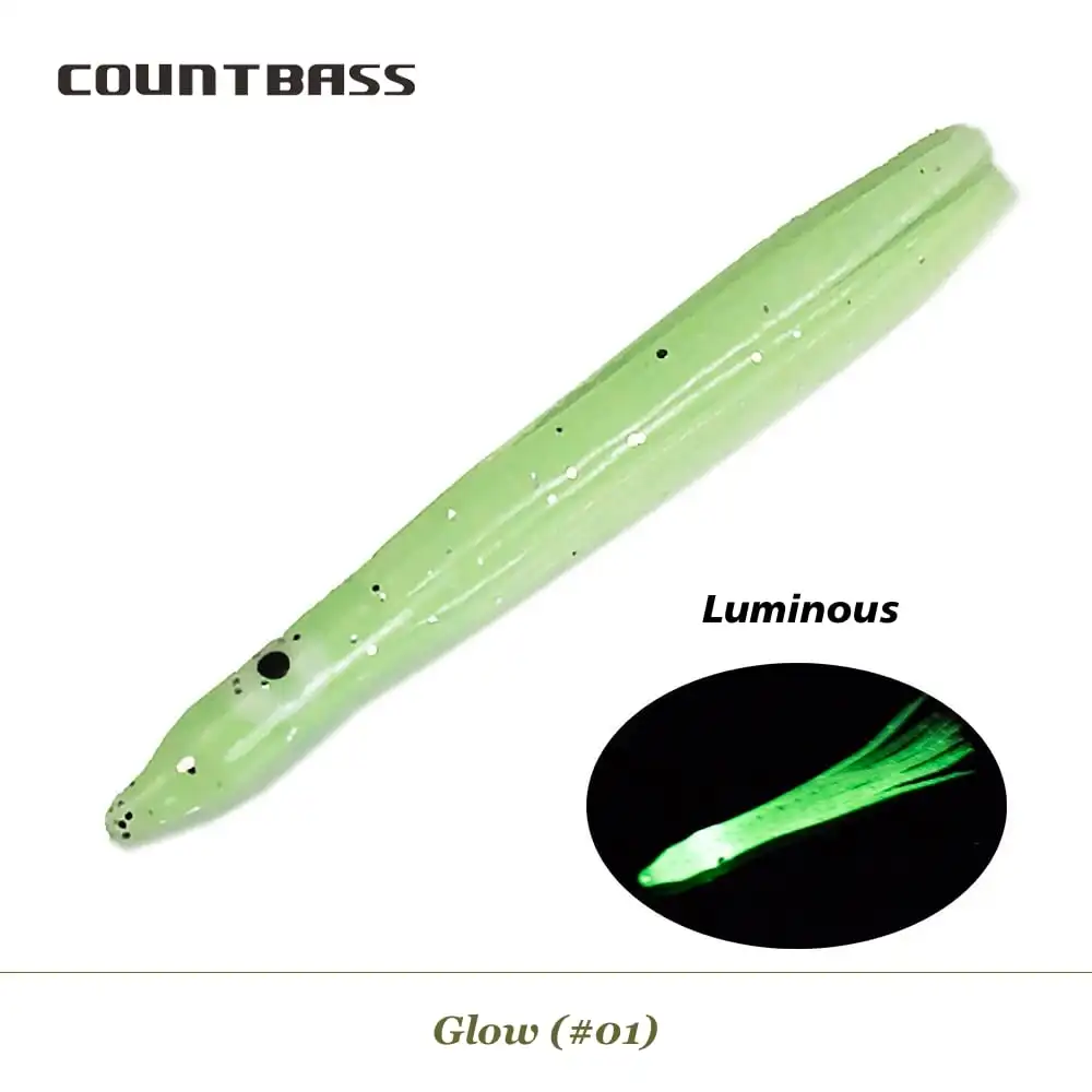 COUNTBASS 100 Uds 4cm 6cm 10cm faldas luminosas de calamar en forma de aguja, señuelo de cebos de pulpo suave, aparejos artesanales para anzuelos de asistencia de Jigging - imagen 5