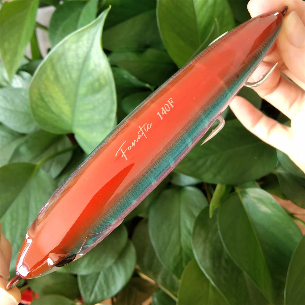 TSURINOYA 3 uds 140F Topwater Stick señuelo de pesca fanático 140mm 46g áreas profundas barco pesca agua salada cebos duros lápiz flotante - imagen 3