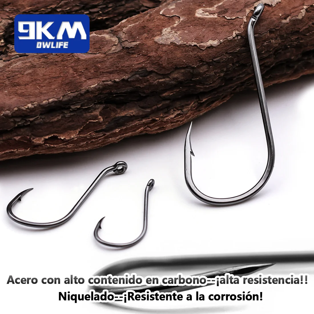 Anzuelo de pesca de pulpo de 9KM, Señuelos de Pesca de carpa de mar, anzuelos de púas negros, 50 ~ 100 Uds., anzuelos de gusano, aparejos de agua dulce y salada - imagen 4