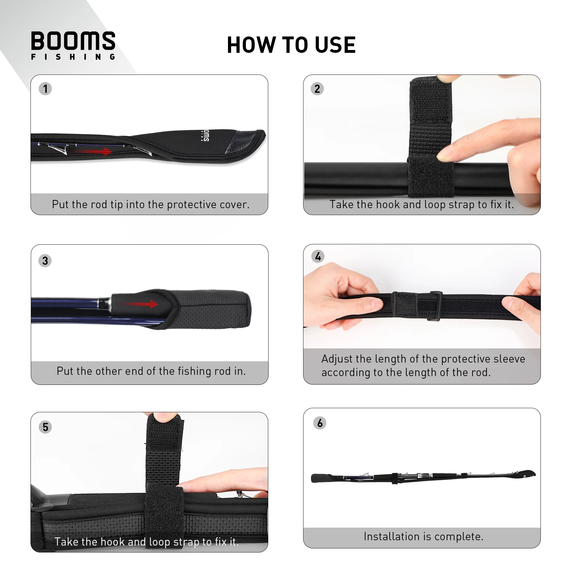 Booms-funda protectora para caña de pescar RS6, soporte para caña de pescar con mosca, correas para cinturón, accesorios de herramientas de aparejos portátiles - imagen 5