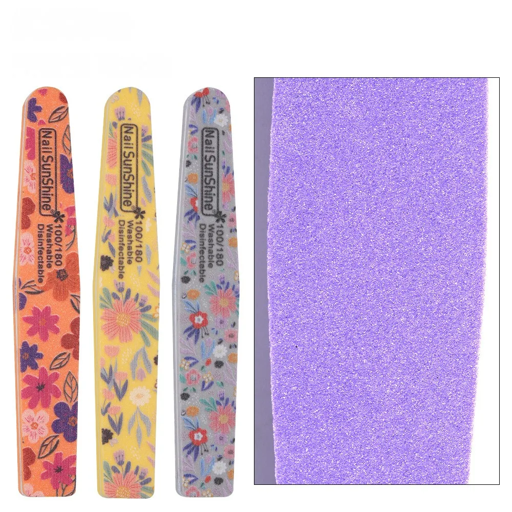 Limas de esponja de colores para decoración de uñas, papel de lija de doble cara, bloque de amortiguación para manicura, 1-4 piezas, 100/180 de grano - imagen 5