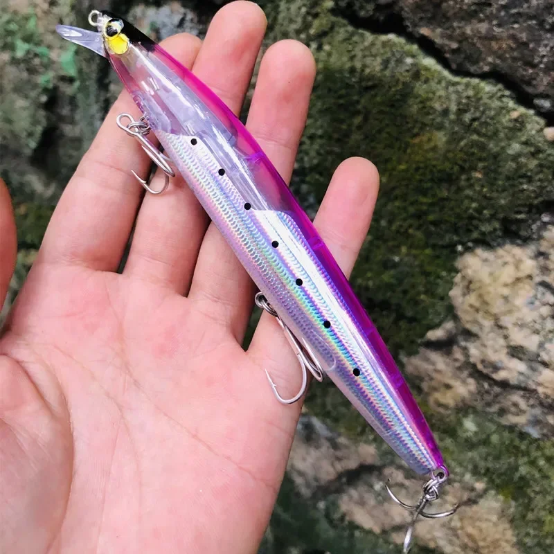 Nuevo 145mm 27g flotante agua de mar y agua dulce Swimbait pesca Wobbler hoja Flash Minnow señuelo de pesca - imagen 5