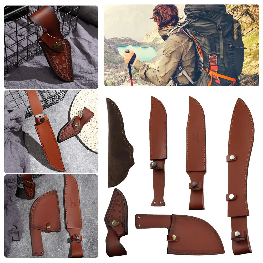 Equipo de caza de bolsillo para exteriores, Funda de cuero con soporte para linterna, funda con lazo para cinturón, cuchillo plegable, herramienta para campamento y transporte al aire libre - imagen 3