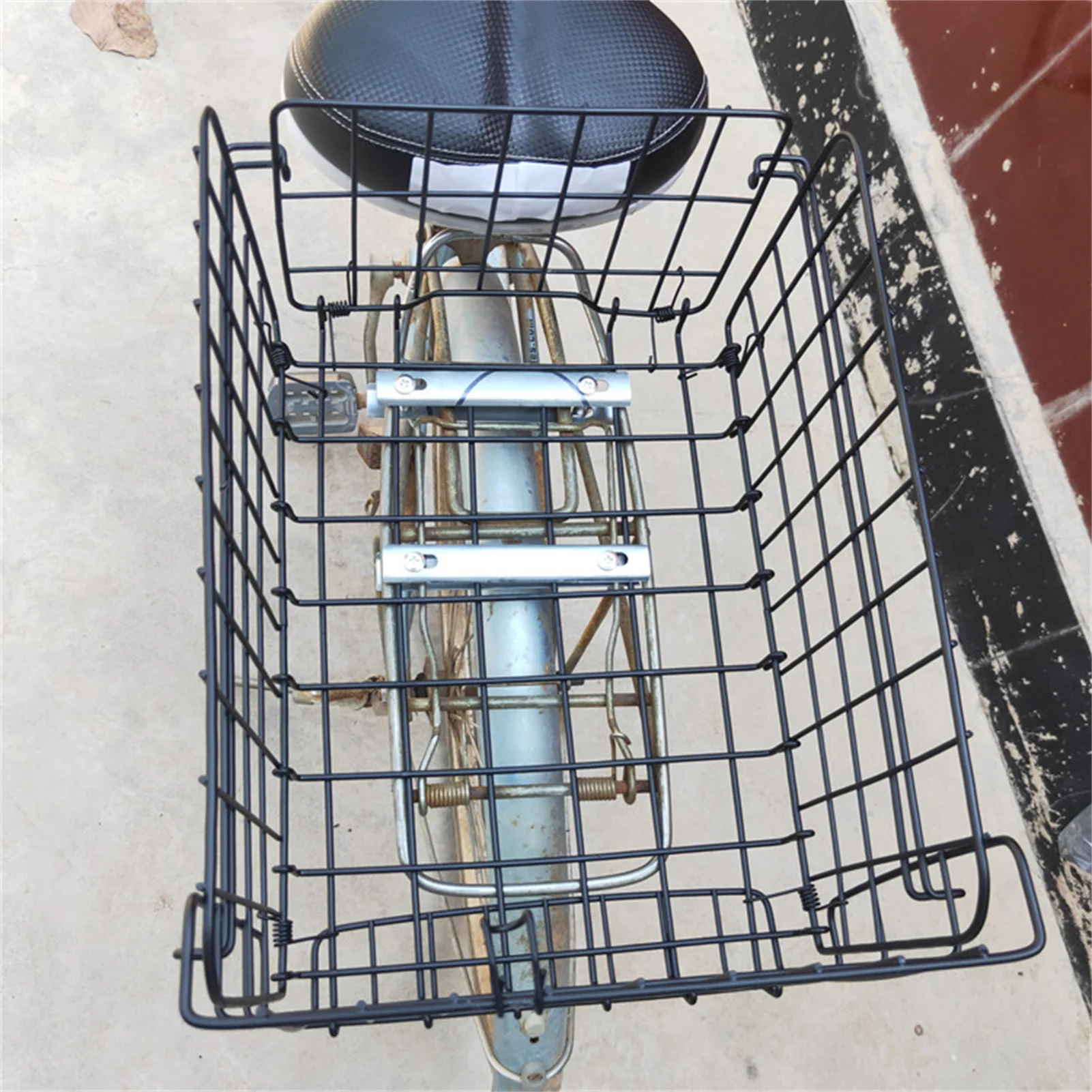 Cesta Universal para bicicleta, cesta organizadora duradera de acero al carbono para bicicleta eléctrica, accesorios para ciclismo al aire libre, 1 ud. - imagen 2