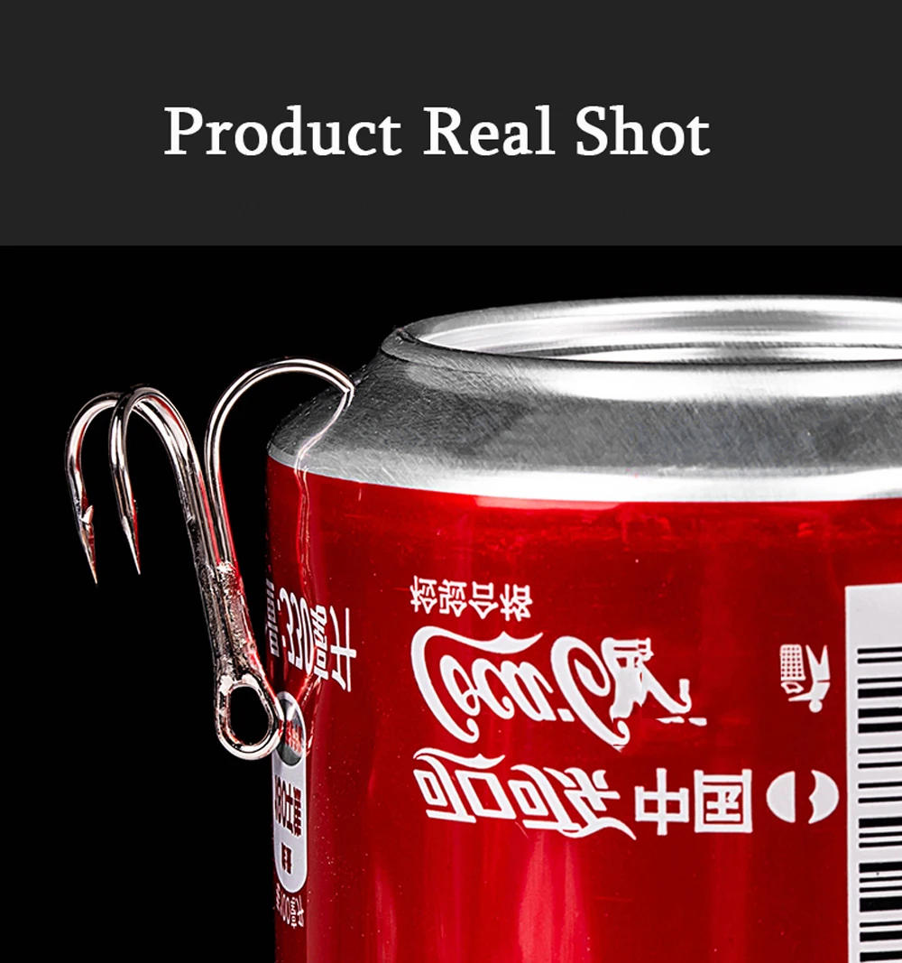 50 Uds anzuelos de pesca de acero alto carbono triple negro blanco redondo plegado anzuelo de pesca de mar agua salada para lubina y herramientas de aparejos de carpa - imagen 5