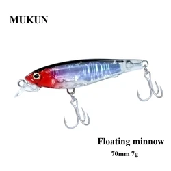 MUKUN Minnow 7cm Flotante 7g – Swimbait artificial tiro largo