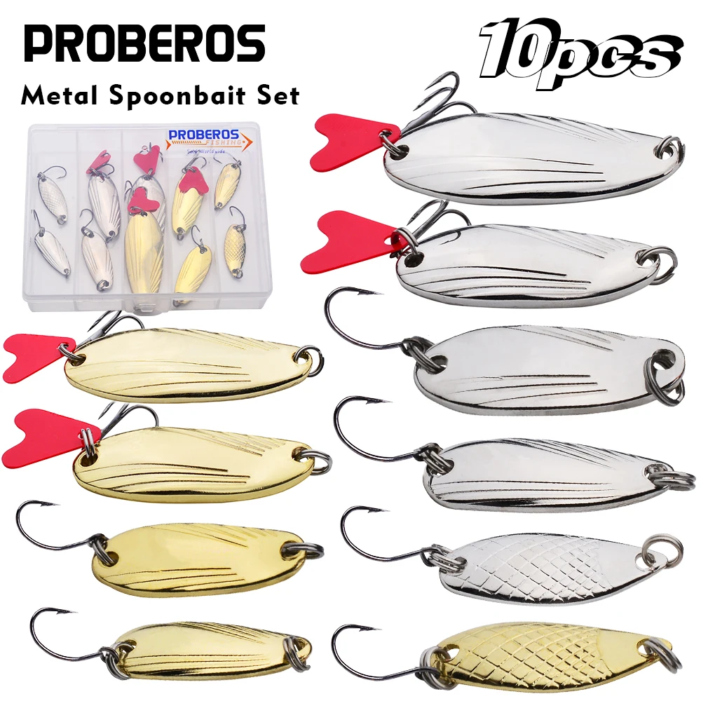 10-50 Uds. Cuchara de metal traje de cebo de pesca kit de cebo giratorio artificial de alta calidad perca salmón accesorios de pesca al aire libre - imagen 4