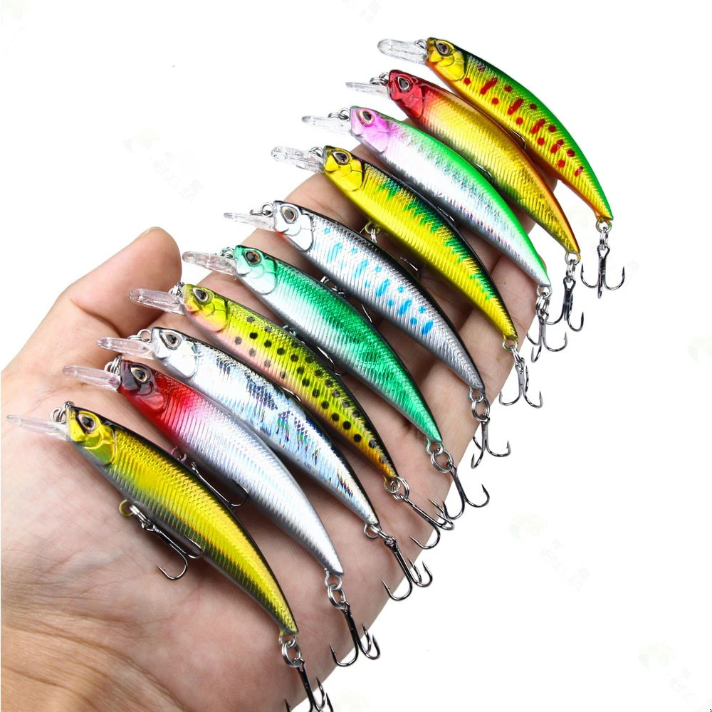 Señuelo Minnow de cabeza de lanza Riyuki Wobblers, cebo duro Artificial de fundición larga, aparejos de pesca de lubina de agua salada, 8cm, 9g - imagen 3