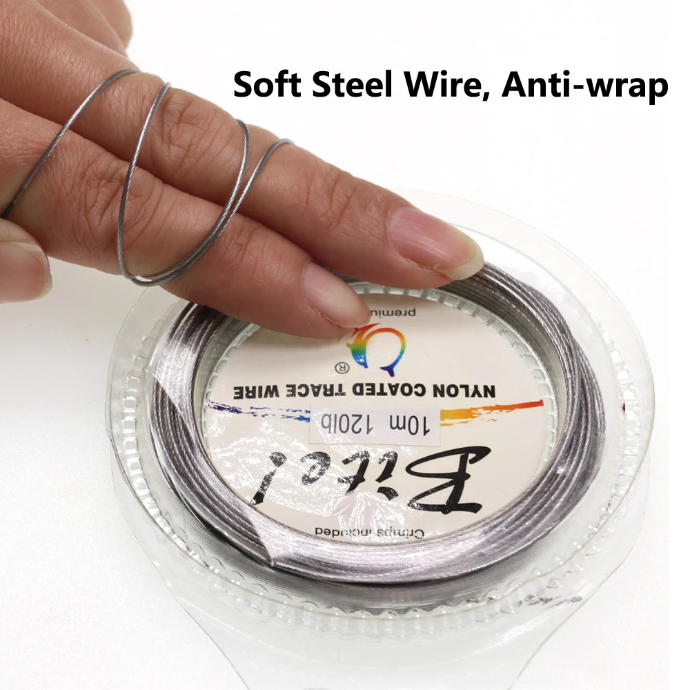Alambre trenzado de acero inoxidable para pesca en agua salada, aparejos de pesca de 10M y 7 hebras con revestimiento de nailon - imagen 2