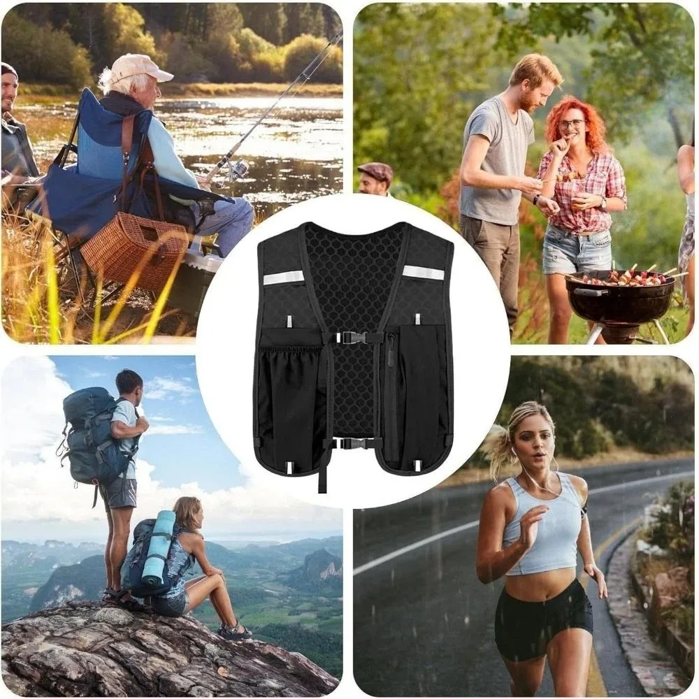 Chaleco reflectante impermeable para correr, chaleco ajustable transpirable para correr al aire libre, multifuncional, conveniente
