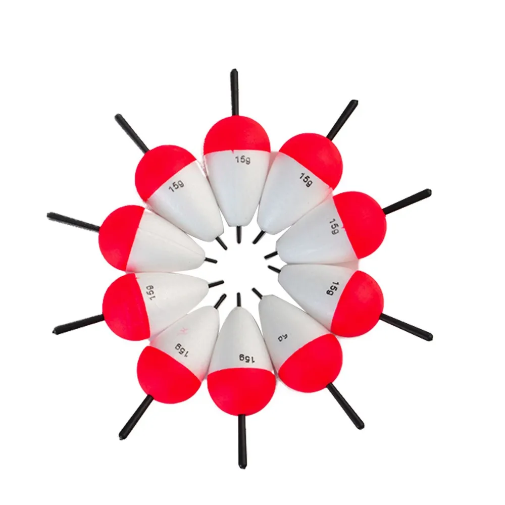 FTK-flotador de corcho de espuma dura, 15g, 10 piezas, ovalado, agua dulce, Carpa, Trucha, pesca Vertical en línea - imagen 4