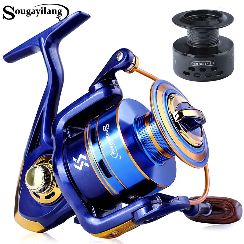 Carrete de pesca giratorio con agarre plegable y arrastre potente - imagen 4