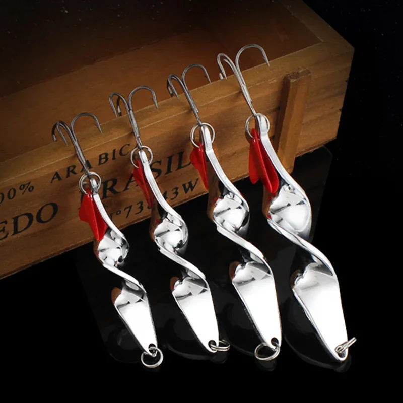 Señuelos de pesca giratorios, cuchara para trucha, sábalo, Wobblers, plantilla, cebos duros VIB, 10g/14g/21g/28g, lentejuelas para aparejos de pesca de carpa, 1 ud. - imagen 4