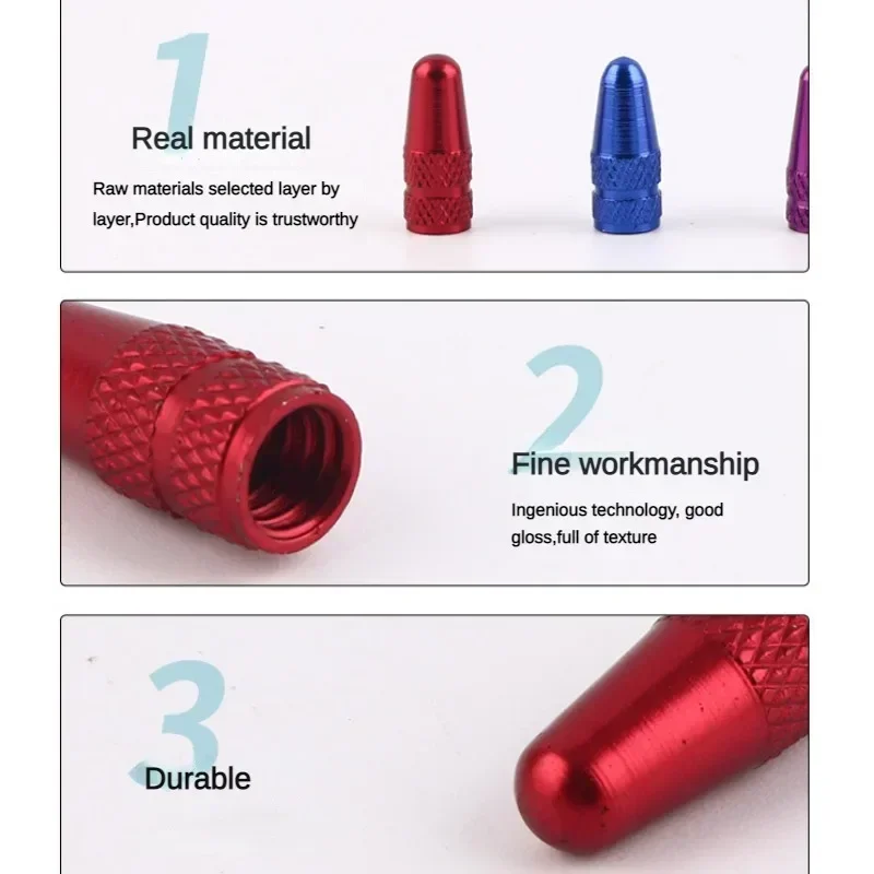 4 Uds. De aleación de aluminio para carretera, MTB, pista, tubo de bicicleta de carreras, neumático, rueda, tapa de válvula francesa, tapas de válvula de aire Presta - imagen 5