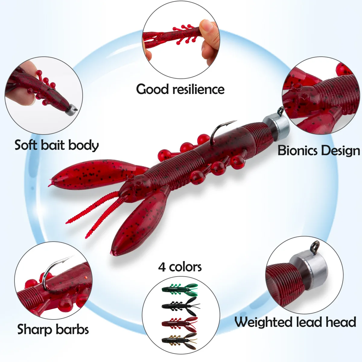 Sea Yolo 4 Uds 8,5 cm camarones de hundimiento lento cebo suave señuelos Artificial Wobbler silicona luminosa cebo suave equipo de pesca colgante de plomo - imagen 2