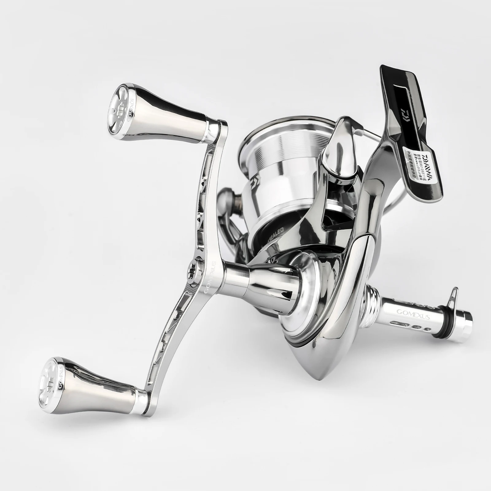 Gomexus-mango doble de Metal Eging para carrete giratorio Daiwa, soporte de carrete con mango de sintonización de 98mm, Exist, certate Morethan, Luvias - imagen 3