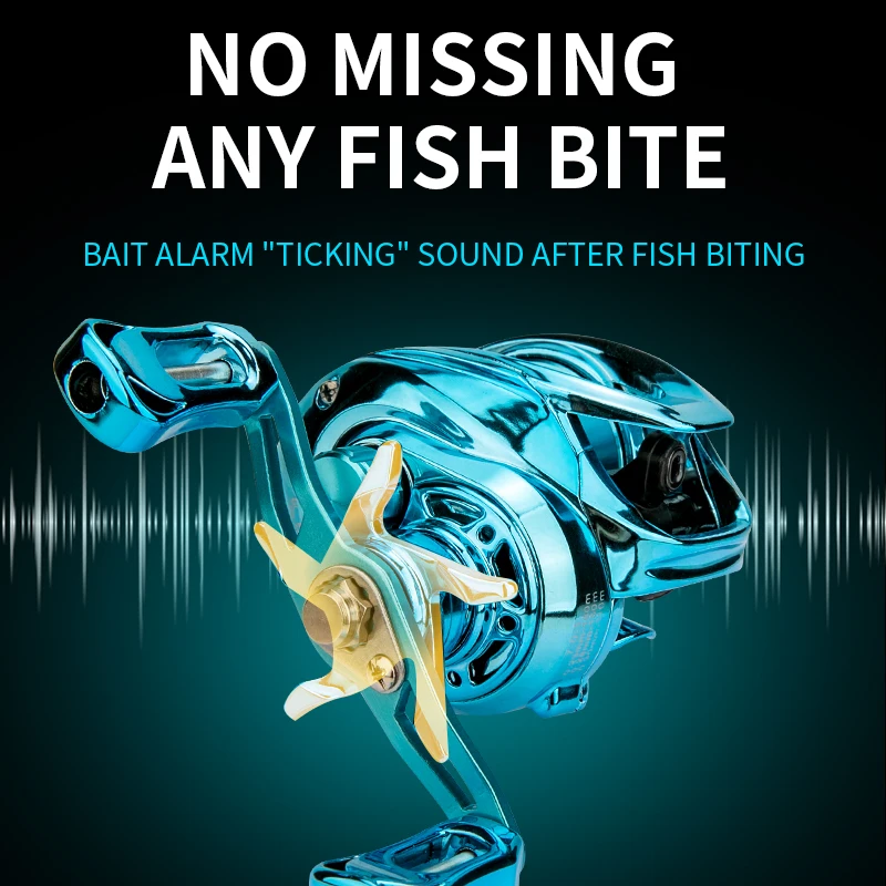 CEMREO colores vistosos carrete de fundición de cebo 5kg sistema de freno magnético de arrastre 7,0: 1 aparejos de pesca lubina trucha pesca de carpa modelo: KT - imagen 4