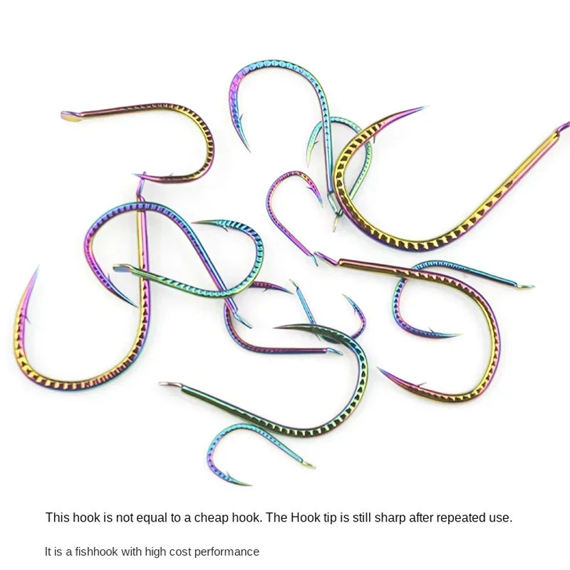 Anzuelos de Pesca sin ojo, anzuelos de 50 piezas, 2 #-15 #, anzuelo de púas para carpa, deslumbrante, Material de Pesca, accesorios - imagen 3