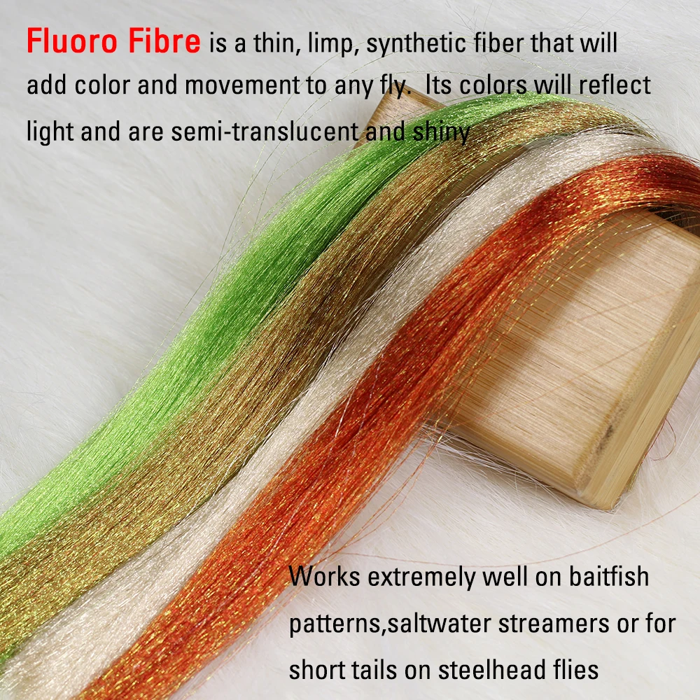 ICERIO-pelo sintético extrafino de 30cm de longitud, fibra de Fluoro, Material reflectante de atado de pesca con mosca para cebo, serpentinas de agua salada - imagen 3