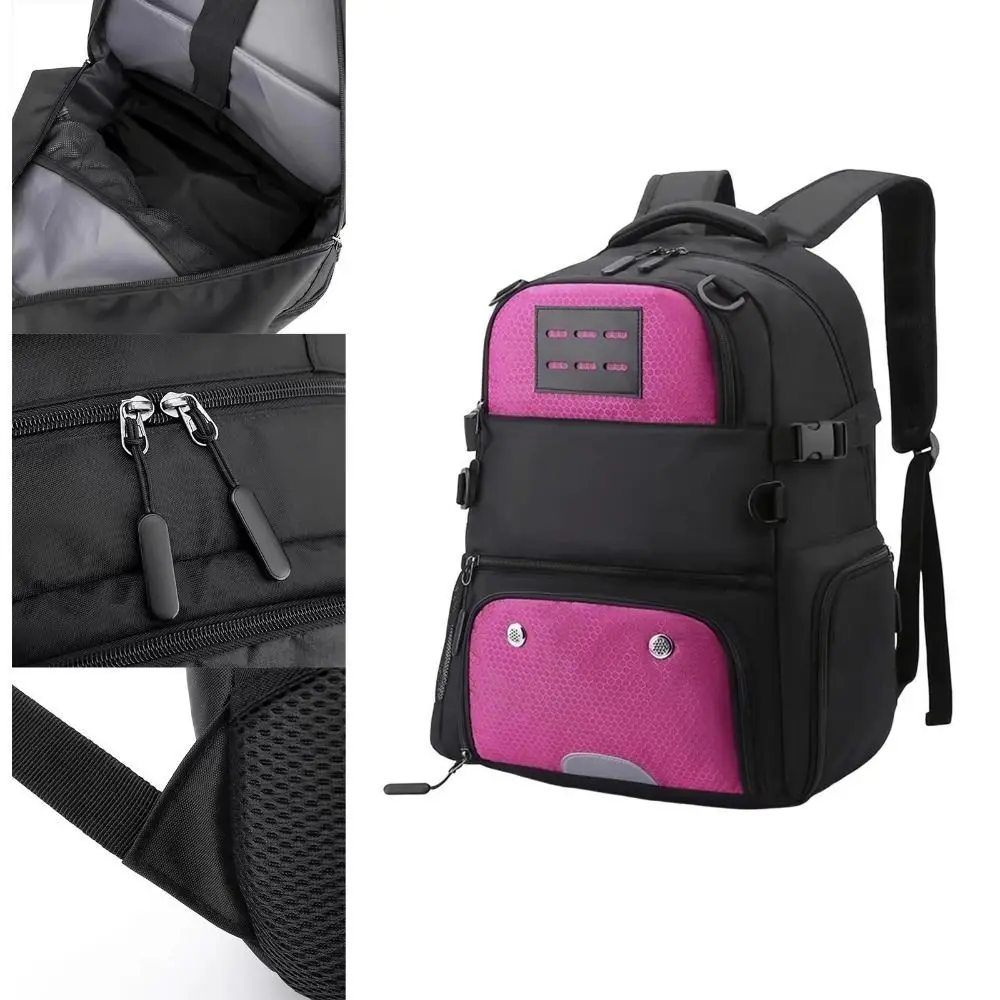 Mochila deportiva de baloncesto de gran capacidad, bolsa de fútbol de red desmontable con múltiples bolsillos, tela Oxford con bolsa para zapatos - imagen 4