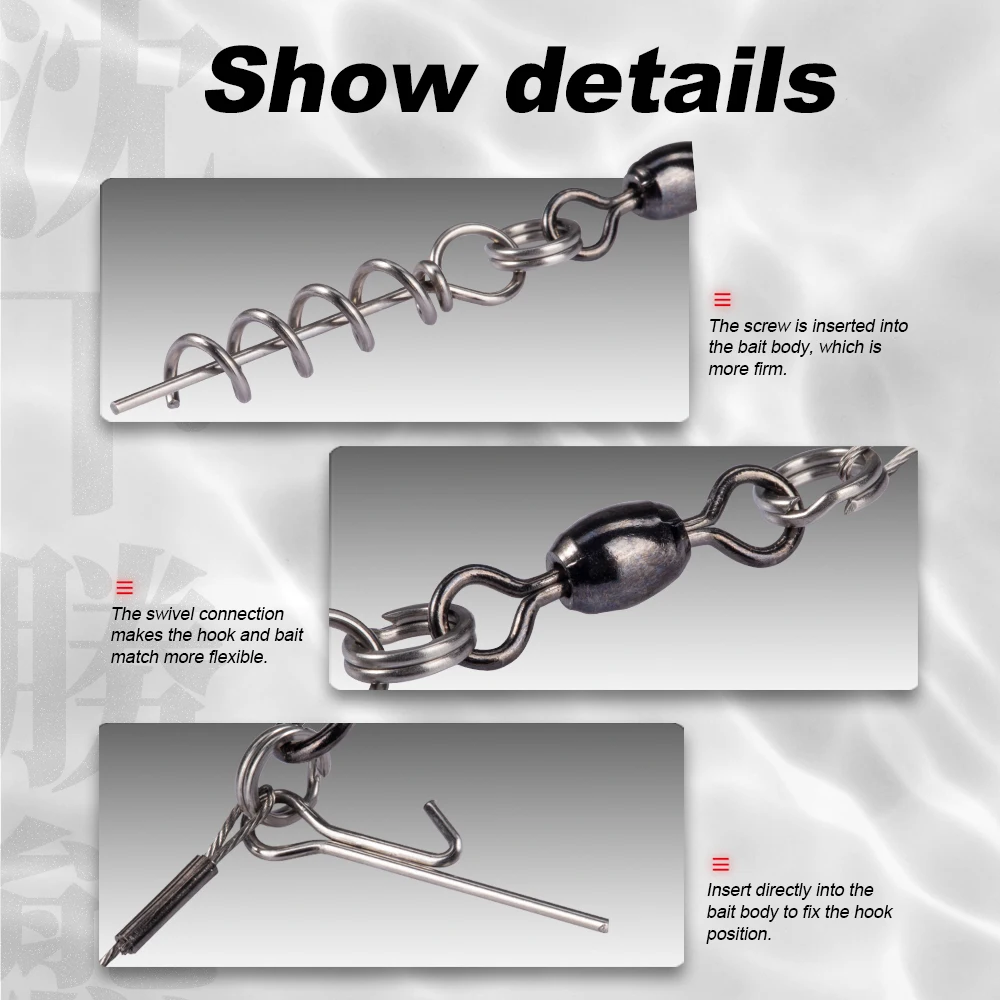 Hunthouse-anzuelo de pesca con señuelo suave, aparejo de doble anzuelo de 9 y 12cm para cabeza de anzuelo de sábalo grande, herramienta de aparejos de pesca - imagen 3