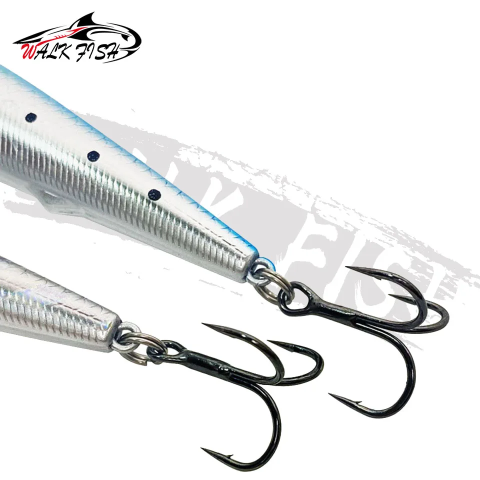 WALK FISH-señuelo de pesca de 7,4g/10g/12,2g, cebo duro Artificial de fundición larga, Wobblers para pesca de lubina y Lucio - imagen 4