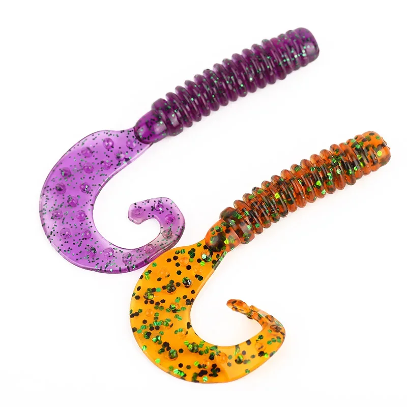 Ardea-SEÑUELOS blandos de silicona, 10 piezas, 73mm, 3,3g, cola giratoria Artificial, Swimbait, gusano, lubina, Wobblers, aparejos de pesca - imagen 3