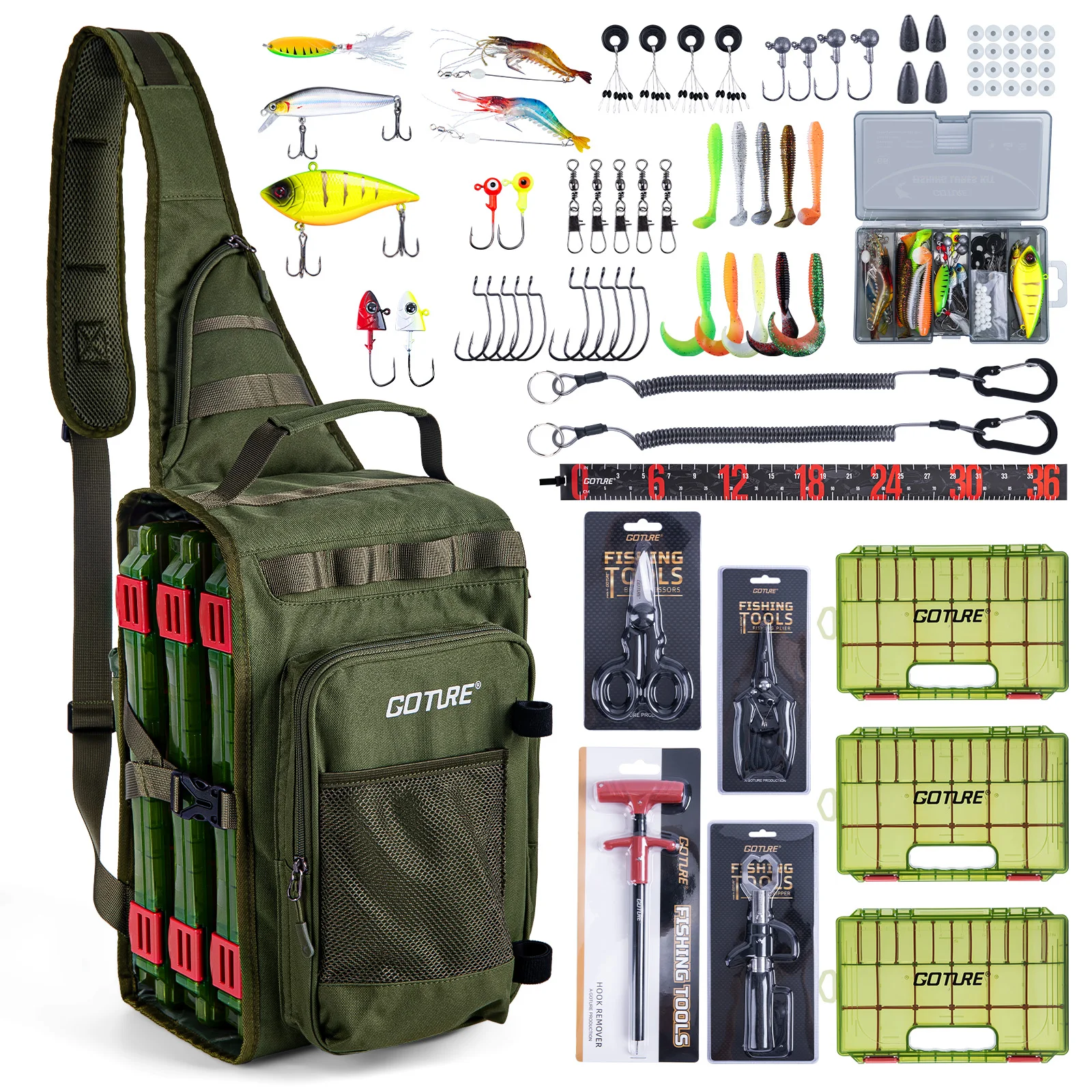 Mochila de pesca Goture 900D impermeable con cajas para aparejos