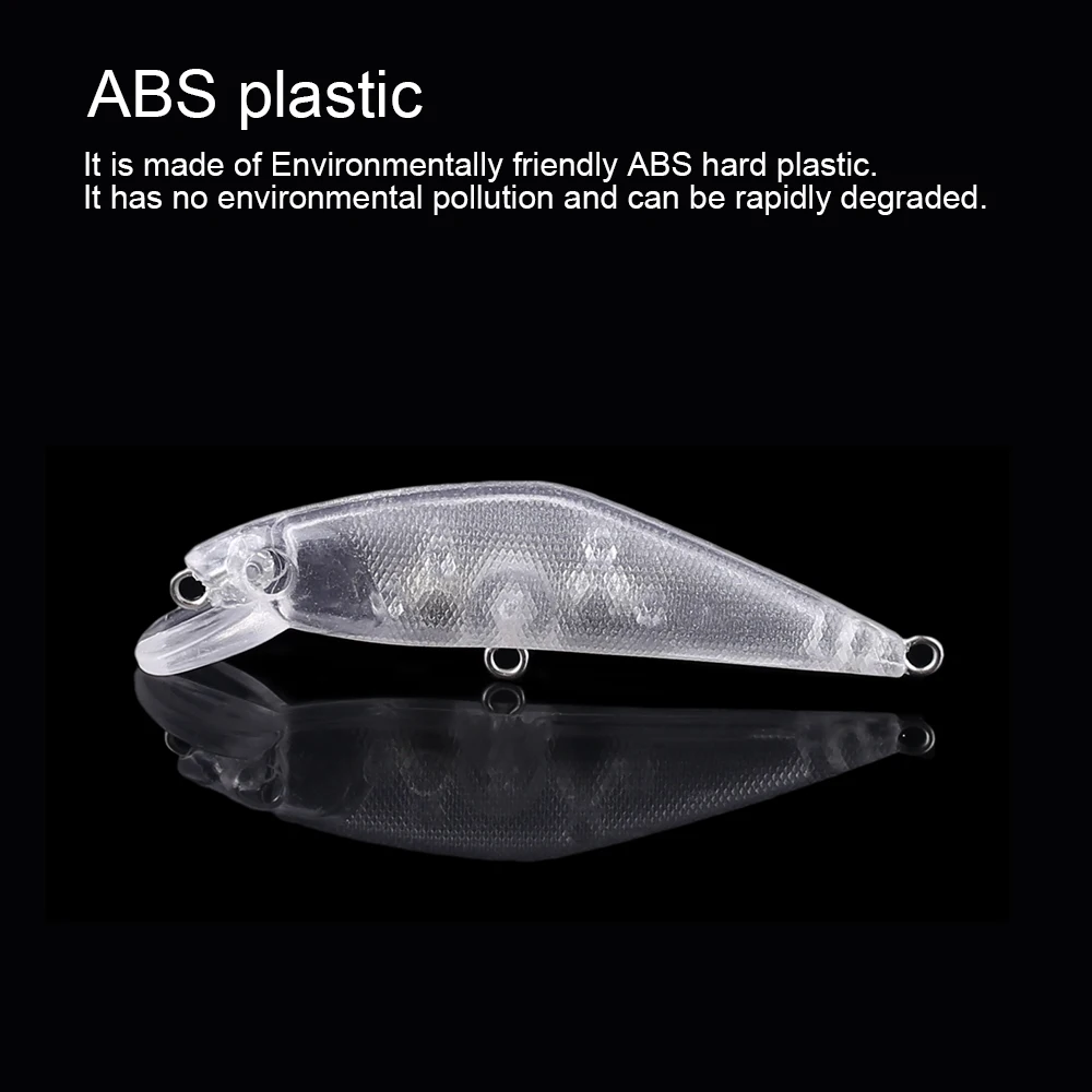 Hanlin-señuelo de pesca de plástico duro, cebo pequeño flotante, Crankbait, lubina poco profunda, pececillo sin pintar, 10/20 piezas, 5,5 CM, 3G - imagen 5