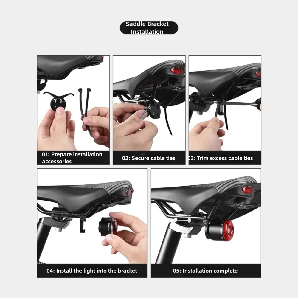 Luz trasera ciclismo impermeable con freno y USB – Montaje tija sillín - imagen 4