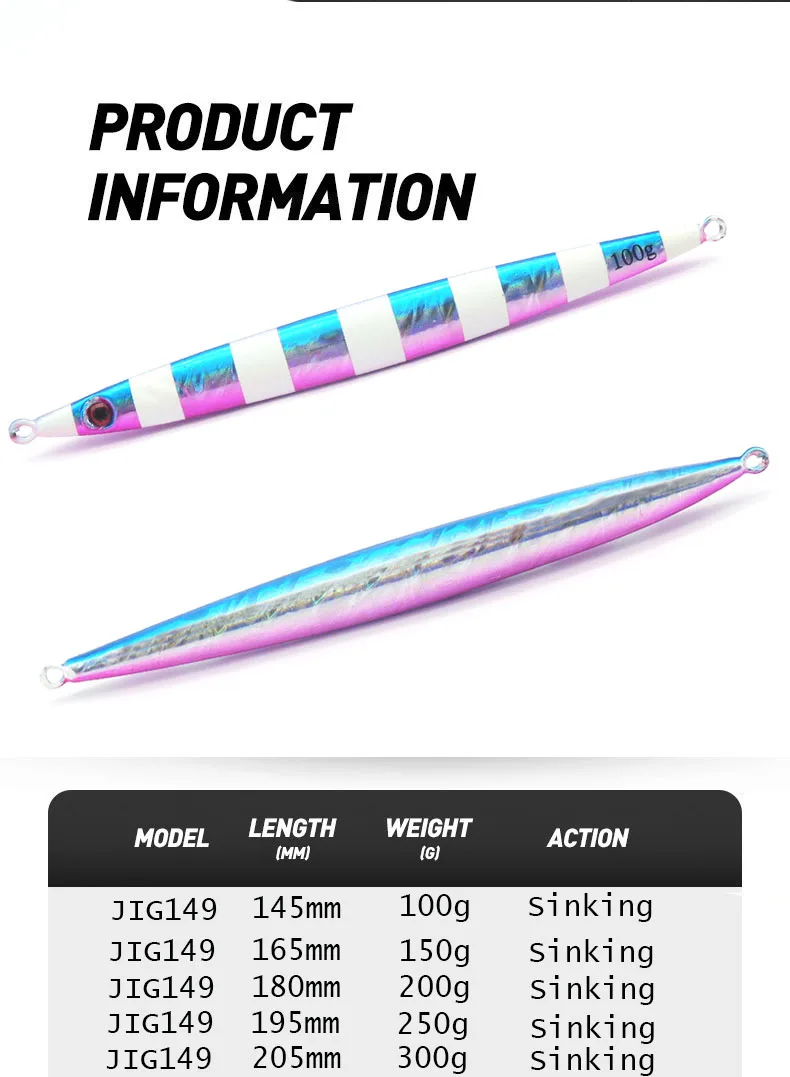 VOLIN-señuelo de Metal para pesca de Jigging lento, 1 piezas, 80g, 100g, 150g, 200g, 250g, 300g, cebo Artificial de fundición, gran oferta - imagen 3