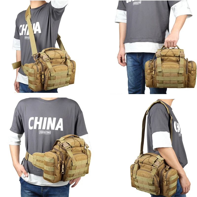 Bolsa militar de Pesca de 10L, bolsa de señuelo de 33x16x28cm, bolsa de hombro táctica para exteriores, bolsa de cintura para montar, bolsa para cámara de Camping M306 - imagen 5