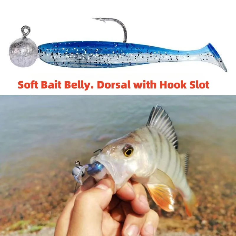 Cebo suave dorsal del vientre con ranura de gancho para pesca efectiva y versátil