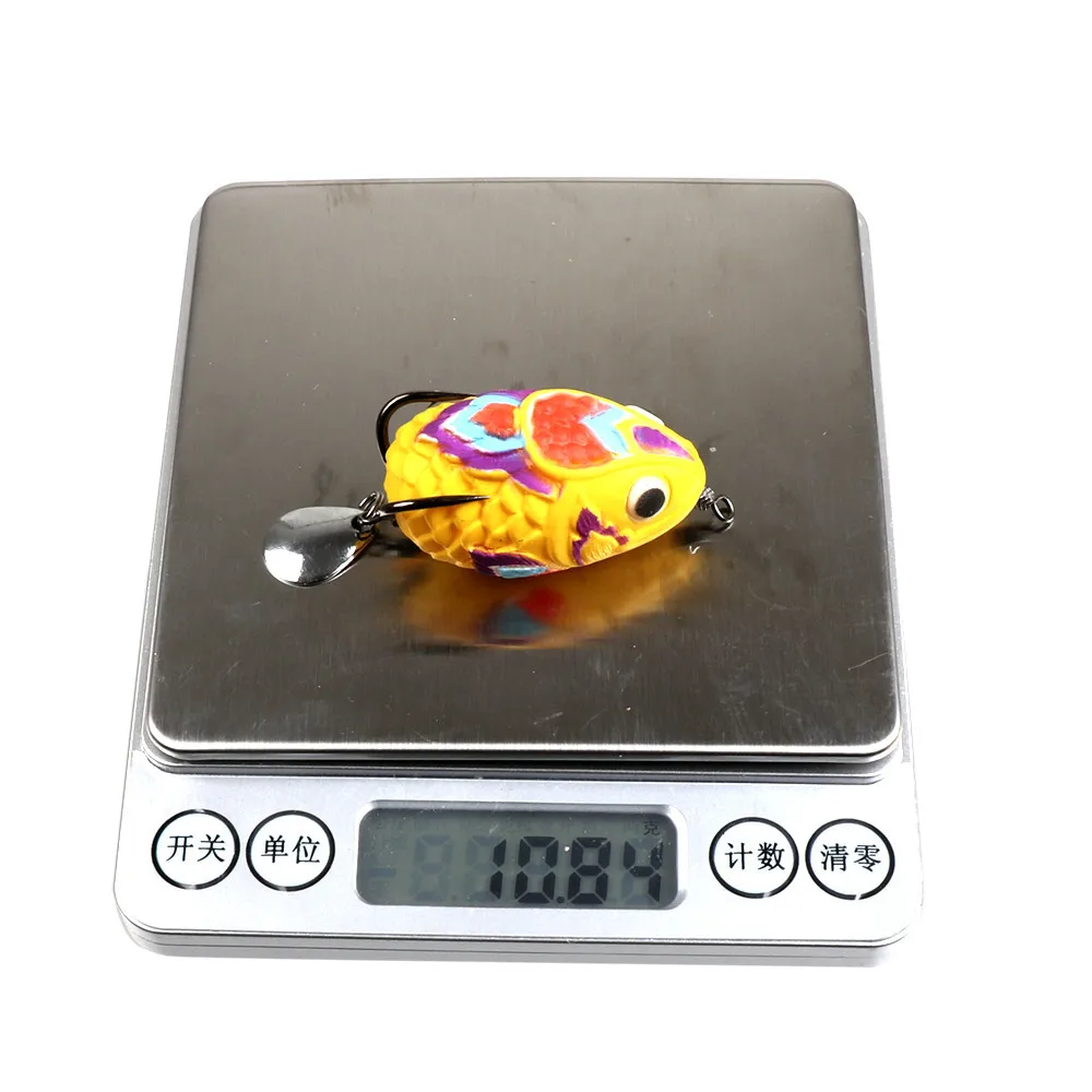 Señuelo de pesca de rana suave, cebo Artificial de 4,5 cm/11g con anzuelos dobles de sangre, TopWater Ray - imagen 3