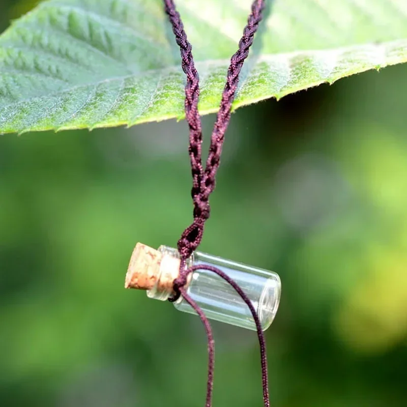 Botellas pequeñas de vidrio transparente, botellas bonitas Diy con tarros de corcho, viales colgantes, botellas de deseos, dijes, botella de deseos con mensaje transparente - imagen 3